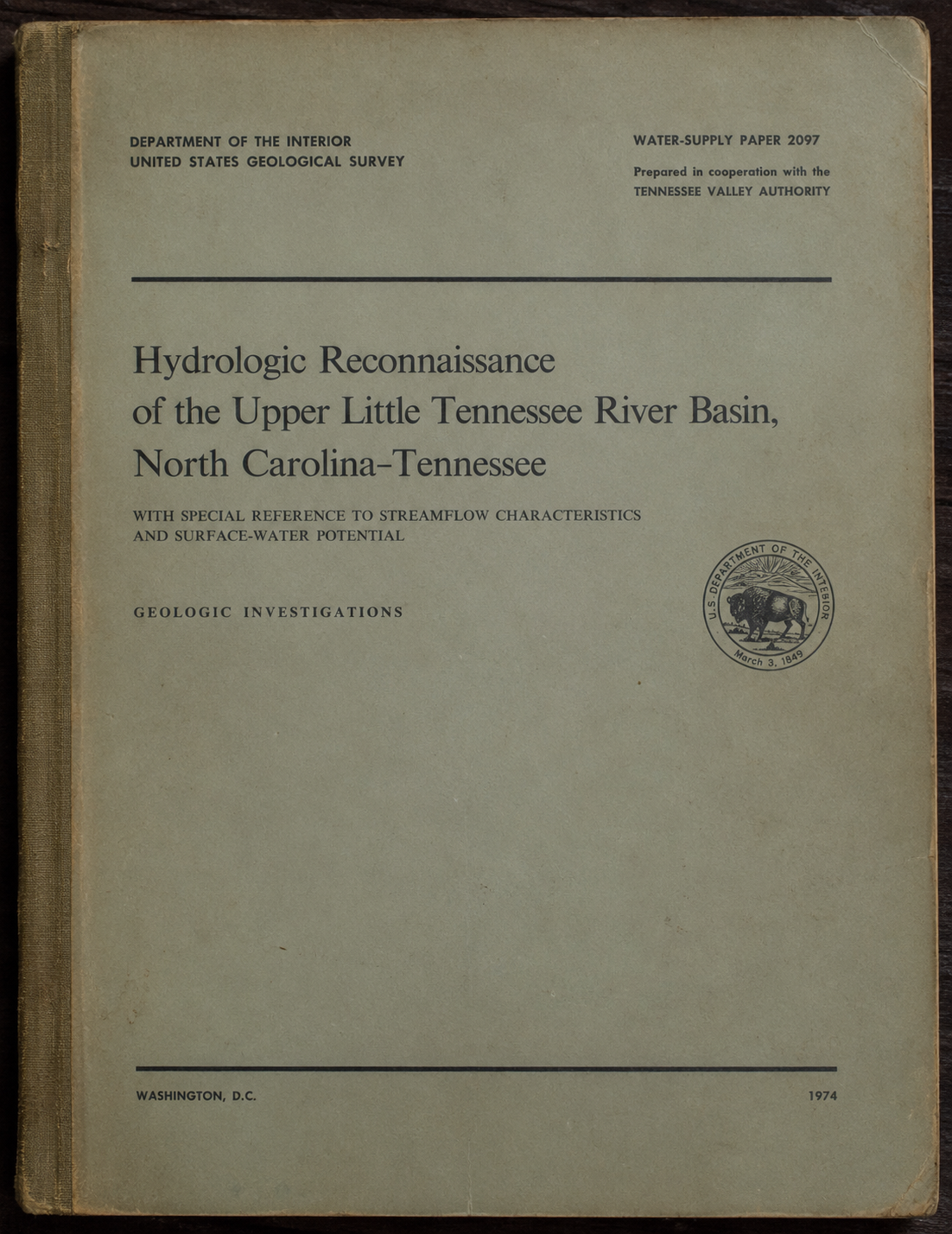 Hydrological Survey - Upper Tennessee River Basin - 1974