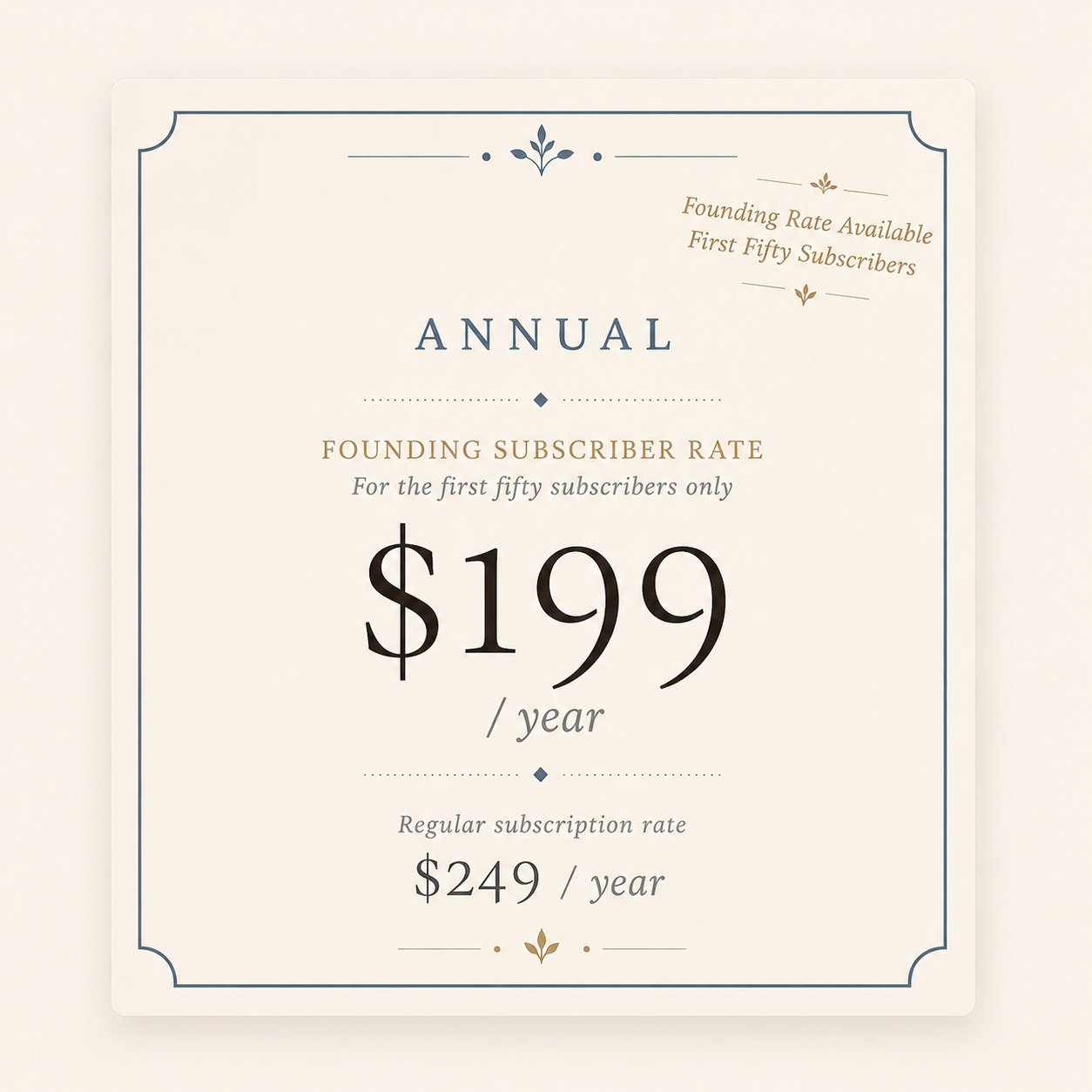 Season 1 - Founder's Subscription