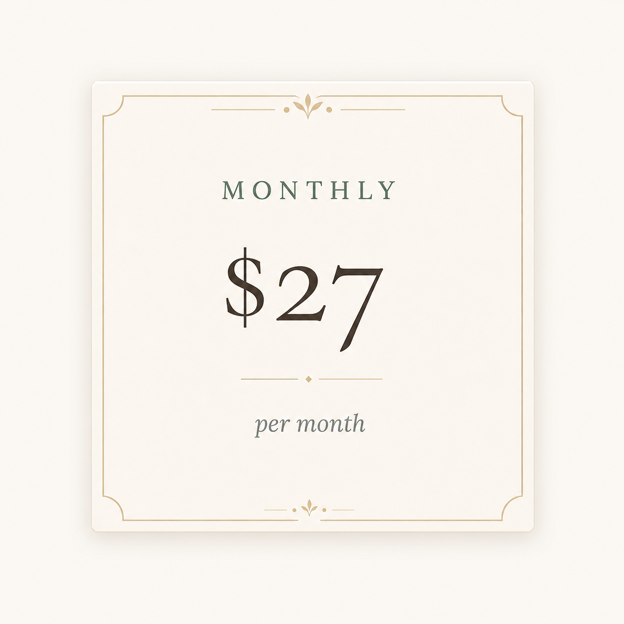 Season 1 - Monthly Subscription